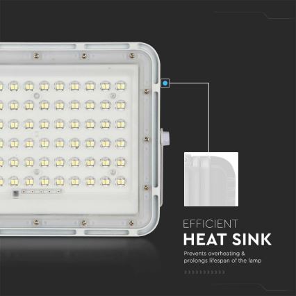 LED Zunanji zatemnitven solarni reflektor LED/15W/3,2V IP65 4000K bela + Daljinski upravljalnik