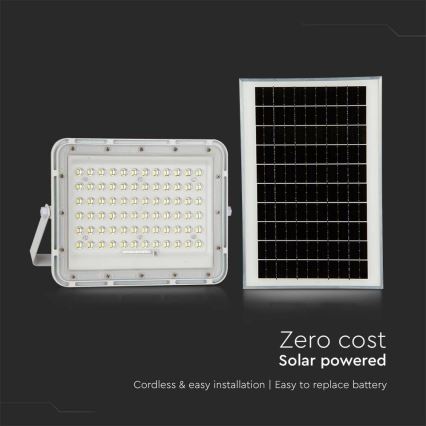 LED Zunanji zatemnitven solarni reflektor LED/15W/3,2V IP65 4000K bela + Daljinski upravljalnik