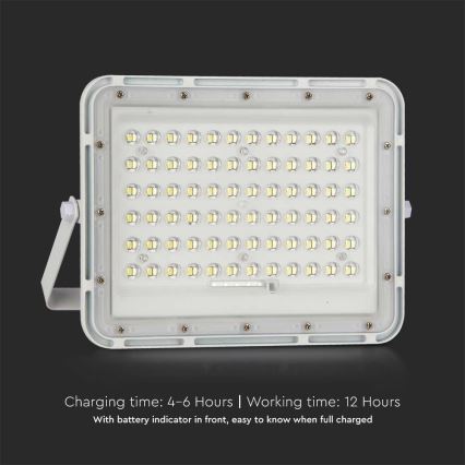 LED Zunanji zatemnitven solarni reflektor LED/15W/3,2V IP65 4000K bela + Daljinski upravljalnik