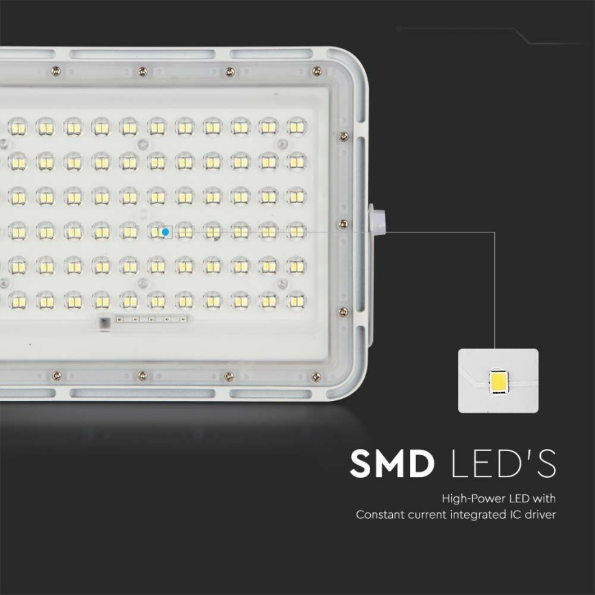 LED Zunanji zatemnitven solarni reflektor LED/15W/3,2V IP65 6400K bela + Daljinski upravljalnik