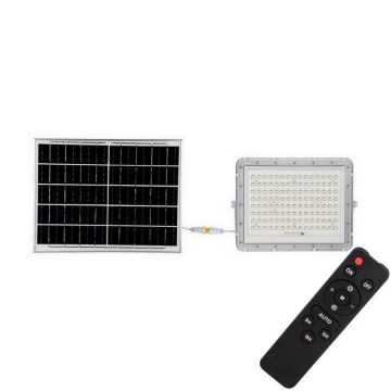 LED Zunanji solarni reflektor LED/20W/3,2V 4000K bela IP65 + Daljinski upravljalnik