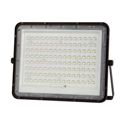 LED Zunanji solarni reflektor LED/200W/3,2V 4000K črna IP65 + Daljinski upravljalnik