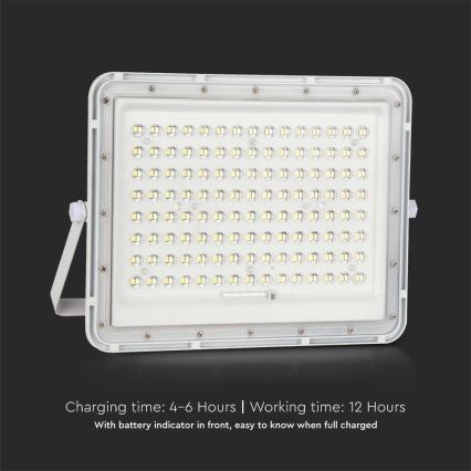 LED Zunanji solarni reflektor LED/20W/3,2V 6400K bela IP65 + Daljinski upravljalnik