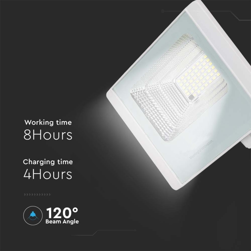 LED Zunanji solarni reflektor LED/20W/3,2V IP65 6400K + Daljinski upravljalnik