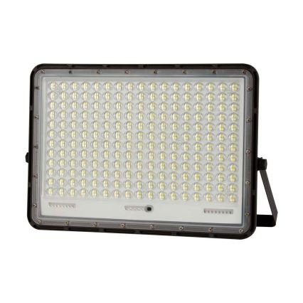 LED Zunanji solarni reflektor LED/30W/3,2V 4000K črna IP65 + Daljinski upravljalnik