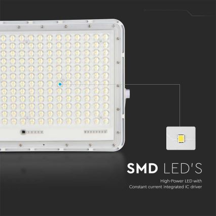 LED Zunanji solarni reflektor LED/30W/3,2V 6400K bela IP65 + Daljinski upravljalnik