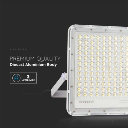 LED Zunanji solarni reflektor LED/30W/3,2V 6400K bela IP65 + Daljinski upravljalnik