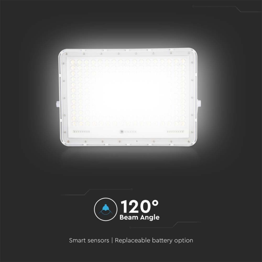 LED Zunanji solarni reflektor LED/30W/3,2V 6400K bela IP65 + Daljinski upravljalnik