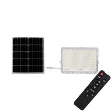 LED Zunanji solarni reflektor LED/30W/3,2V 6400K bela IP65 + Daljinski upravljalnik