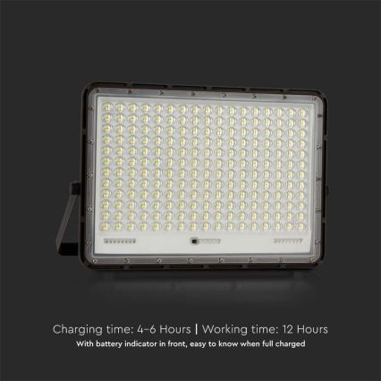 LED Zunanji solarni reflektor LED/30W/3,2V 6400K črna IP65 + Daljinski upravljalnik