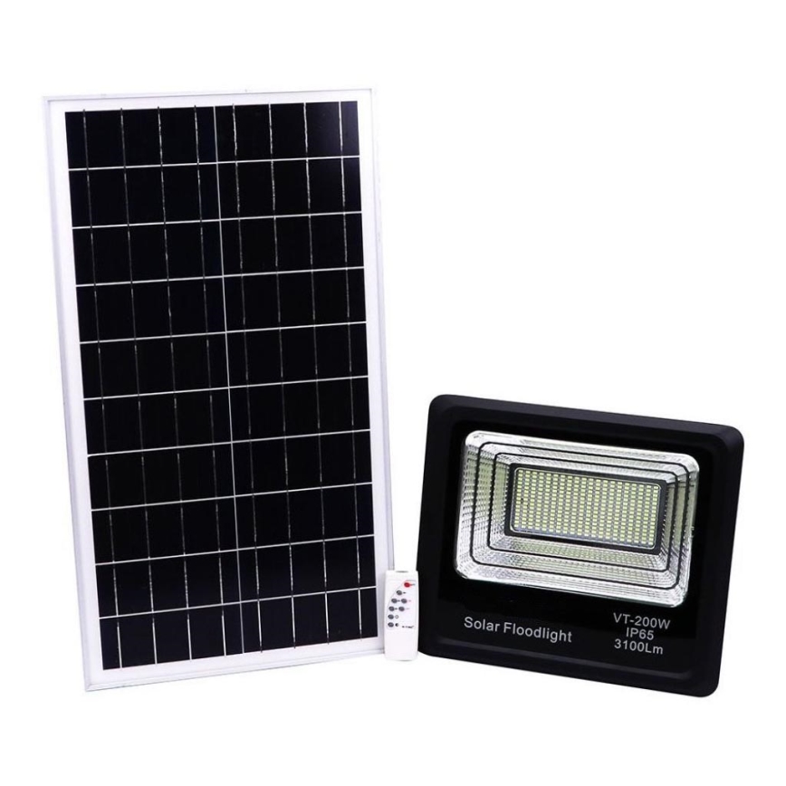 LED Zunanji solarni reflektor LED/40W/10V IP65 6000K + Daljinski upravljalnik