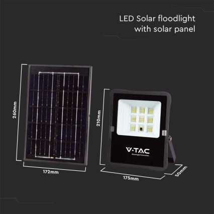 LED Zunanji solarni reflektor LED/6W/3,2V 4000K IP65 + Daljinski upravljalnik