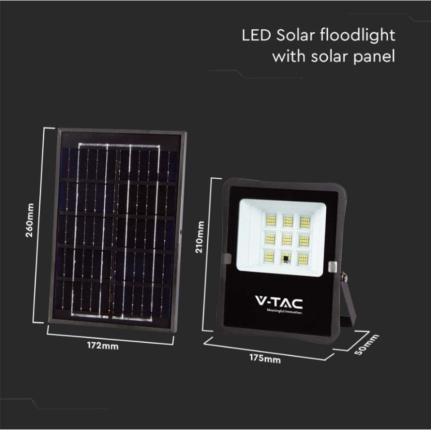 LED Zunanji solarni reflektor LED/6W/3,2V 6400K IP65 + Daljinski upravljalnik
