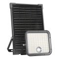 LED Zunanji solarni reflektor s senzorjem LED/30W/6,4V IP65 3000/4000K + Daljinski upravljalnik