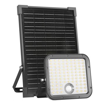 LED Zunanji solarni reflektor s senzorjem LED/30W/6,4V IP65 3000/4000K + Daljinski upravljalnik