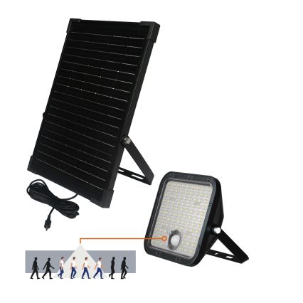 LED Zunanji solarni reflektor s senzorjem LED/30W/6,4V IP65 3000/4000K + Daljinski upravljalnik