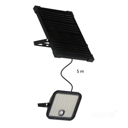 LED Zunanji solarni reflektor s senzorjem LED/30W/6,4V IP65 3000/4000K + Daljinski upravljalnik