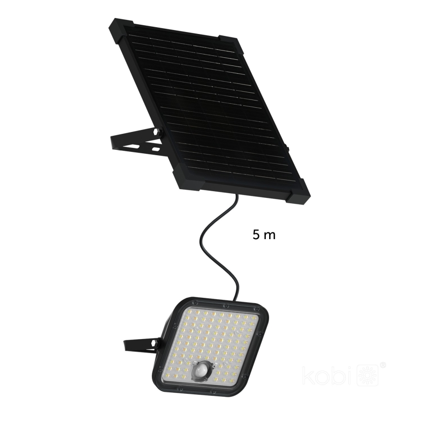 LED Zunanji solarni reflektor s senzorjem LED/30W/6,4V IP65 3000/4000K + Daljinski upravljalnik