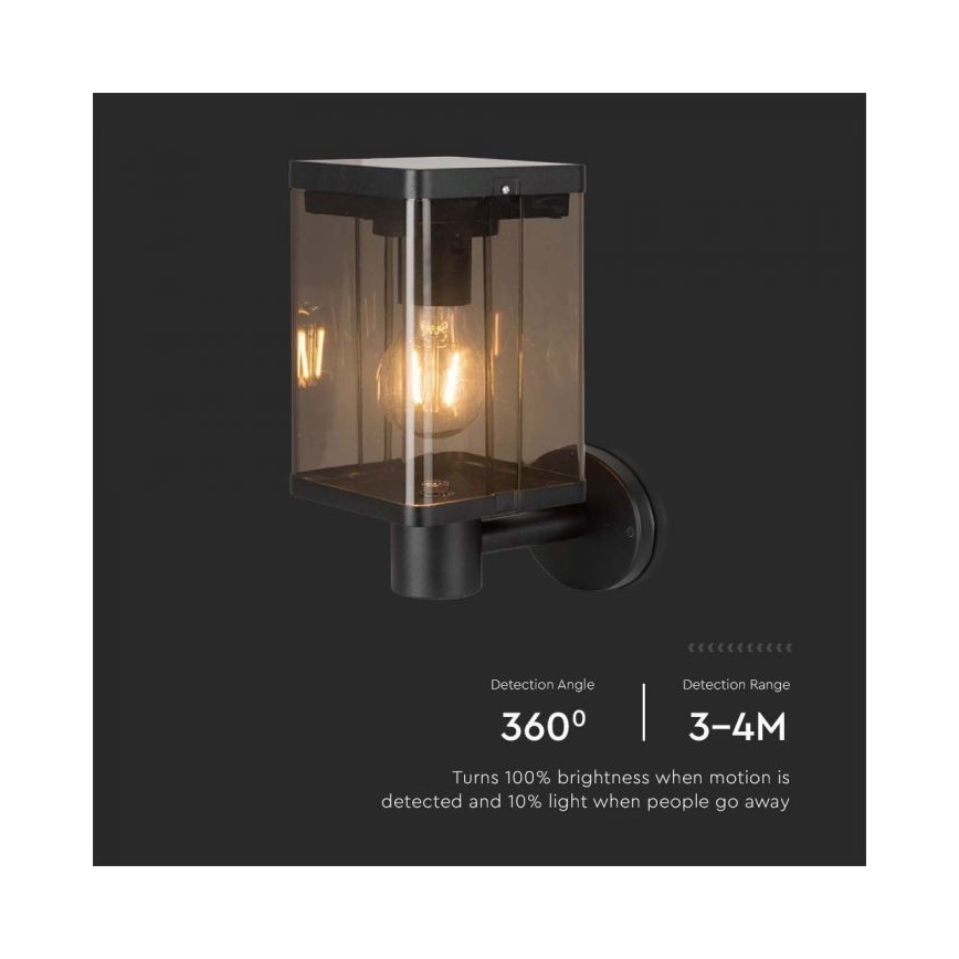 LED Zunanji solarni stenska svetilka s senzorjem LED/2,5W/3,7V 3000K IP54