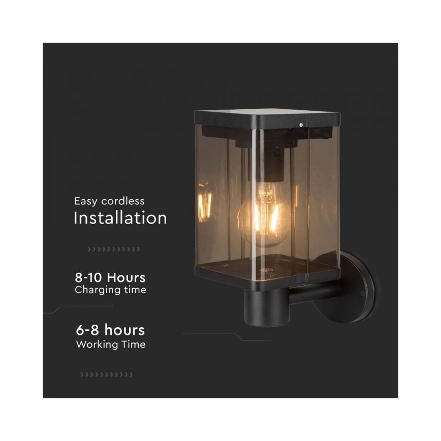 LED Zunanji solarni stenska svetilka s senzorjem LED/2,5W/3,7V 3000K IP54