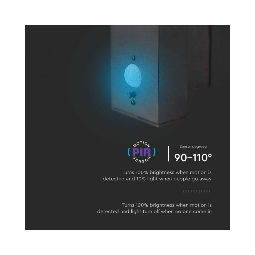 LED Zunanji solarni stenska svetilka s senzorjem LED/5,5W/3,7V 3000K IP54