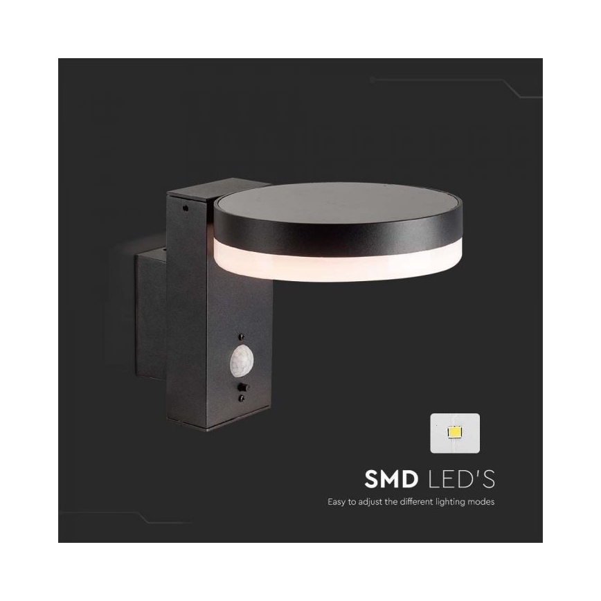 LED Zunanji solarni stenska svetilka s senzorjem LED/5,5W/3,7V 3000K IP54
