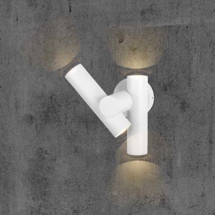 LED Zunanji stenski fleksibilni reflektor 2xLED/3W/230V 3000K IP44 bela