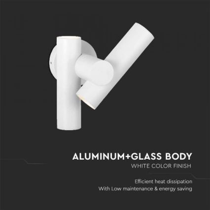 LED Zunanji wall flexible reflektor 2xLED/3W/230V 4000K IP44 bela
