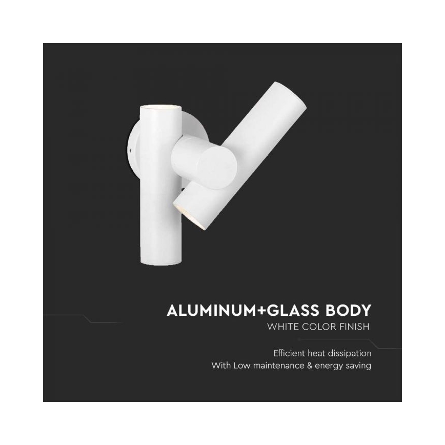 LED Zunanji wall flexible reflektor 2xLED/3W/230V 4000K IP44 bela