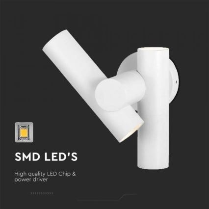 LED Zunanji wall flexible reflektor 2xLED/3W/230V 4000K IP44 bela