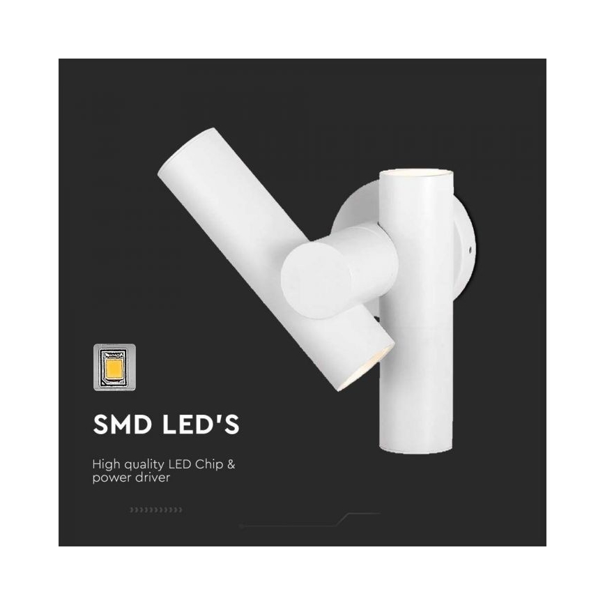 LED Zunanji wall flexible reflektor 2xLED/3W/230V 4000K IP44 bela