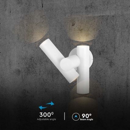 LED Zunanji wall flexible reflektor 2xLED/3W/230V 4000K IP44 bela