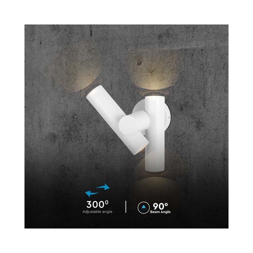 LED Zunanji wall flexible reflektor 2xLED/3W/230V 4000K IP44 bela