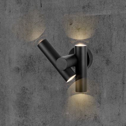 LED Zunanji wall flexible reflektor 2xLED/3W/230V 4000K IP44 črna