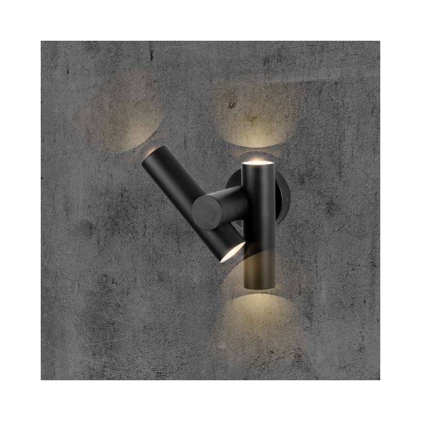 LED Zunanji wall flexible reflektor 2xLED/3W/230V 4000K IP44 črna