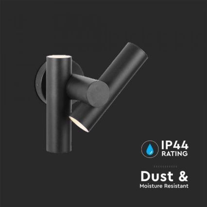 LED Zunanji wall flexible reflektor 2xLED/3W/230V 4000K IP44 črna