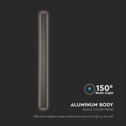 LED zunanji stenski svetilec LED/10W/230V 3000K IP65 51 cm črn