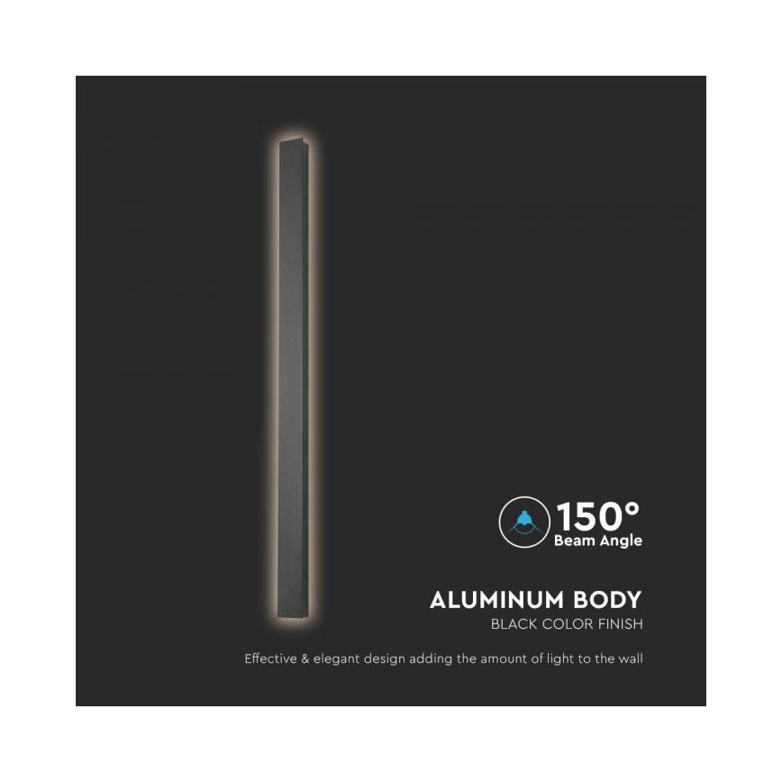 LED zunanji stenski svetilec LED/10W/230V 3000K IP65 51 cm črn
