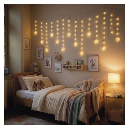 LED zunanji svetlobni niz 120xLED 3xAA 1,7 m IP44 topla bela