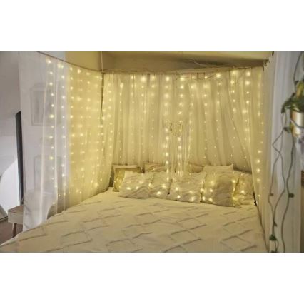 LED zunanji svetlobni niz 300 LED / 8 funkcij, 5,9 m, IP44, topla bela