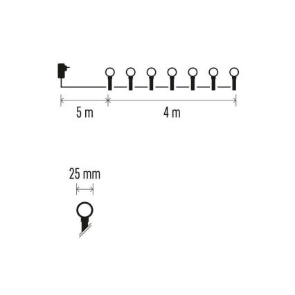 LED zunanji svetlobni niz, 40 LED, 9 m, IP44, modra