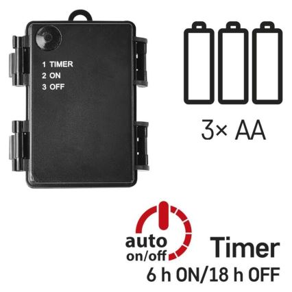 LED  zunanji svetlobni niz 80xLED/3xAA 6,1m IP44 topla bela