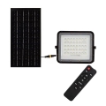 LED Zunanji zatemnitven solarni reflektor LED/10W/3,2V IP65 4000K črna + Daljinski upravljalnik