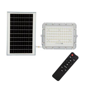 LED Zunanji zatemnitven solarni reflektor LED/15W/3,2V IP65 4000K bela + Daljinski upravljalnik