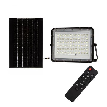 LED Zunanji zatemnitven solarni reflektor LED/15W/3,2V IP65 4000K črna + Daljinski upravljalnik