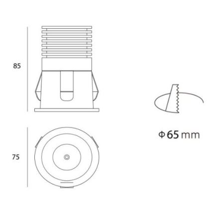 LED2 - LED Kopalniška vgradna svetilka RAY LED/10W/230V črna IP44