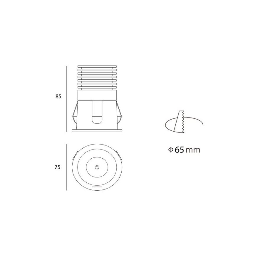 LED2 - LED Kopalniška vgradna svetilka RAY LED/10W/230V črna IP44