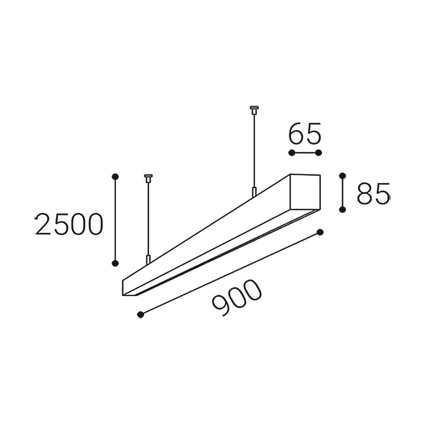LED2 - LED Lestenec na kablu LINO LED/24W/230V 3000K/3500K/4000K 90 cm črna