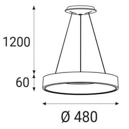 LED2 - LED Lestenec na vrvici BELLA LED/40W/230V 3000/4000K bel