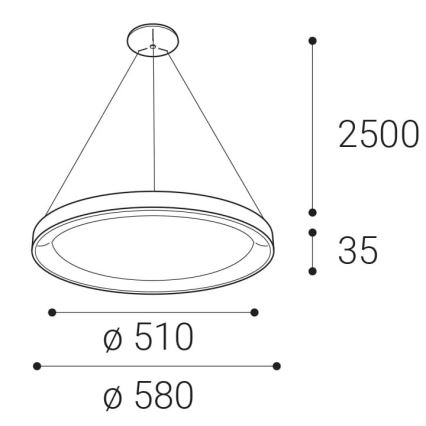 LED2 - LED Lestenec na vrvici BELLA LED/48W/230V 3000K/4000K bel